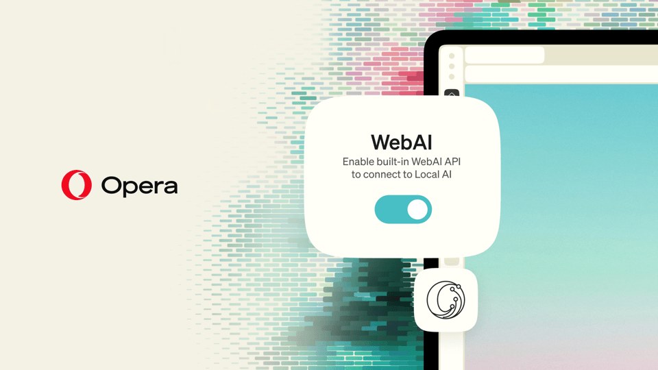 The WebAI switch in Opera settings: Enable built-in WebAI API to connect to Local AI
